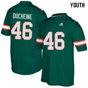 Youth Nicholas Ducheine Green Miami College Football #46 Jersey 369863-875