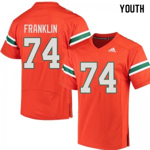 Youth Orlando Franklin Orange Miami Hurricanes College Football #74 Jersey 279979-269