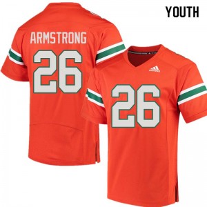 Youth Ray-Ray Armstrong Orange Miami College Football #26 Jersey 816219-845