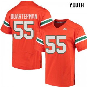 Youth Shaquille Quarterman Orange Hurricanes College Football #55 Jersey 484561-639