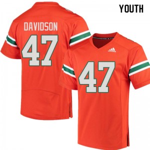 Youth Turner Davidson Orange Miami Hurricanes College Football #47 Jersey 165569-739