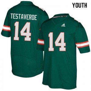 Youth Vinny Testaverde Green Miami Hurricanes College Football #14 Jersey 535330-492
