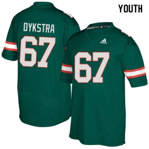 Youth Zach Dykstra Green Miami College Football #67 Jersey 903809-658
