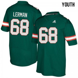 Youth Zachary Lerman Green Miami College Football #68 Jersey 253710-891