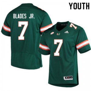 Youth Al Blades Jr. Green Miami College Football #7 Jersey 703182-914