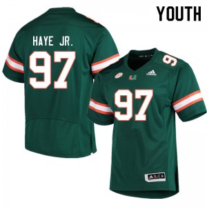 Youth Allan Haye Jr. Green Hurricanes College Football #97 Jersey 787834-495