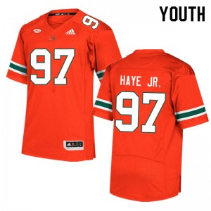 Youth Allan Haye Jr. Orange Miami College Football #97 Jersey 685829-812