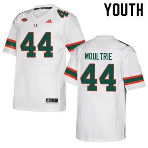 Youth Antonio Moultrie White Hurricanes College Football #44 Jersey 391632-812