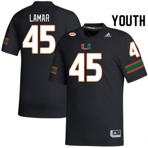 Youth Braylon Lamar Black Miami College Football #45 Jersey 186906-465