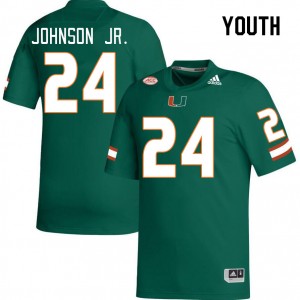 Youth Chris Johnson Jr. Green University of Miami College Football #24 Jersey 295232-756