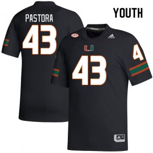 Youth Chris Pastora Black Miami College Football #43 Jersey 519154-482