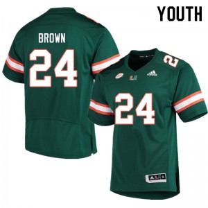 Youth Cody Brown Green Miami College Football #24 Jersey 508381-955