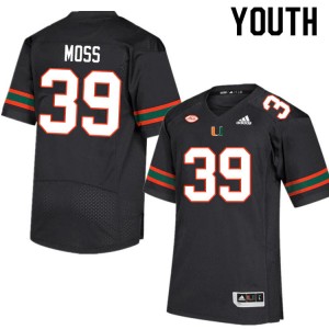 Youth Cyrus Moss Black Hurricanes College Football #39 Jersey 427319-159
