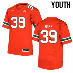 Youth Cyrus Moss Orange University of Miami College Football #39 Jersey 367153-753