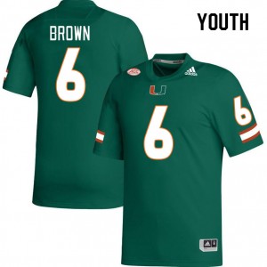 Youth Damari Brown Green Miami College Football #6 Jersey 948819-944