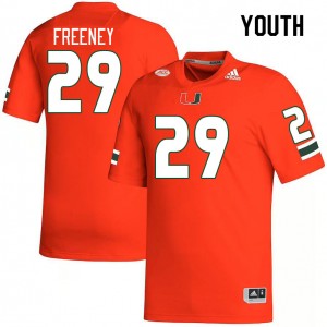 Youth Demetrius Freeney Orange University of Miami College Football #29 Jersey 851290-256