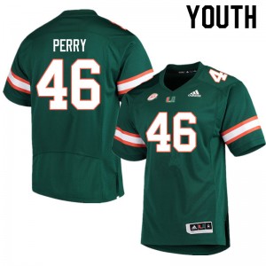 Youth Devon Perry Green Miami Hurricanes College Football #46 Jersey 894478-378