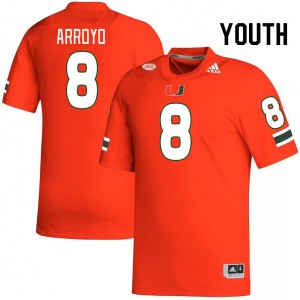 Youth Elijah Arroyo Orange Miami College Football #8 Jersey 430156-925