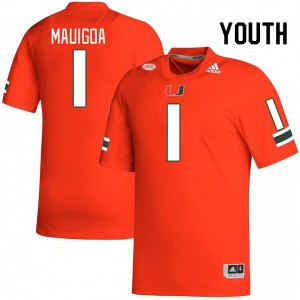Youth Francisco Mauigoa Orange Miami Hurricanes College Football #1 Jersey 620275-577
