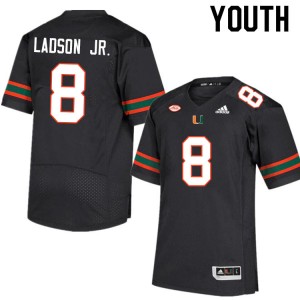Youth Frank Ladson Jr. Black Miami College Football #8 Jersey 438174-237