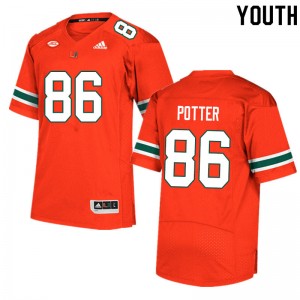 Youth Fred Potter Orange Miami College Football #86 Jersey 621539-199