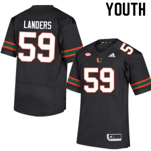 Youth Gabe Landers Black Miami Hurricanes College Football #59 Jersey 190473-595