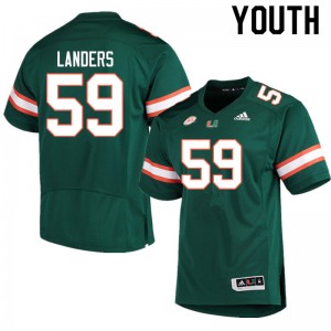 Youth Gabe Landers Green Miami College Football #59 Jersey 290283-717