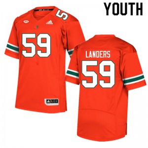 Youth Gabe Landers Orange Hurricanes College Football #59 Jersey 841770-124
