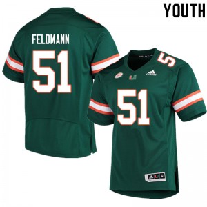Youth Graden Feldmann Green Miami College Football #51 Jersey 543357-964