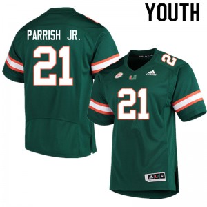 Youth Henry Parrish Jr. Green Miami Hurricanes College Football #21 Jersey 907105-983