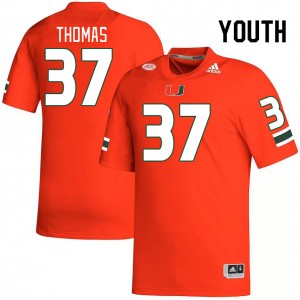 Youth Isaiah Thomas Orange Miami Hurricanes College Football #37 Jersey 543447-234