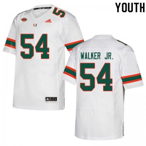 Youth Issiah Walker Jr. White Miami College Football #54 Jersey 960816-474