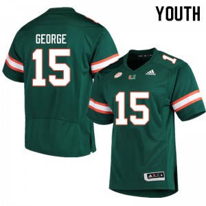 Youth Jacolby George Green Miami College Football #15 Jersey 386751-240