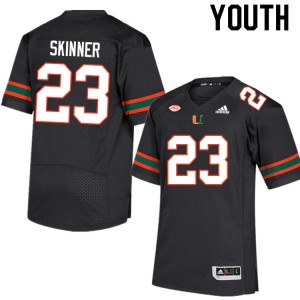 Youth Jaleel Skinner Black University of Miami College Football #23 Jersey 220955-205