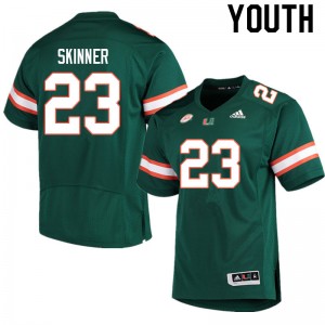 Youth Jaleel Skinner Green Hurricanes College Football #23 Jersey 530412-896