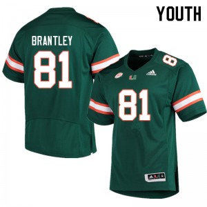 Youth Kahlil Brantley Green Miami College Football #81 Jersey 148790-828