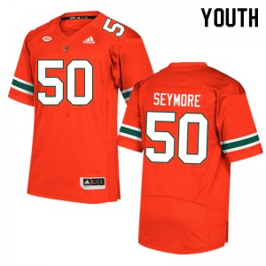 Youth Laurance Seymore Orange University of Miami College Football #50 Jersey 838196-784