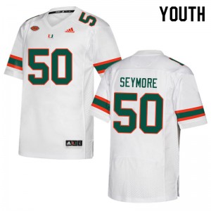 Youth Laurance Seymore White Miami College Football #50 Jersey 529638-405