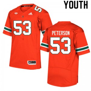 Youth Lucas Peterson Orange Hurricanes College Football #53 Jersey 725833-749