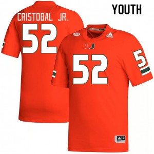 Youth Luis Cristobal Jr. Orange Hurricanes College Football #52 Jersey 439801-584