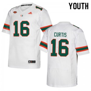 Youth Malik Curtis White Miami College Football #16 Jersey 367588-100