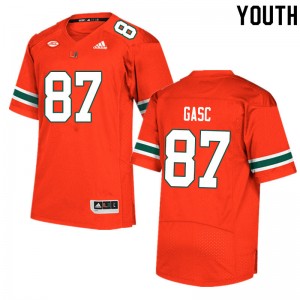 Youth Matias Gasc Orange Miami College Football #87 Jersey 219477-281
