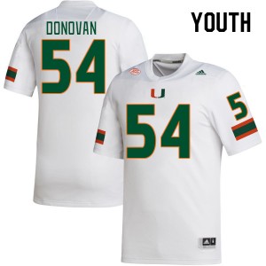 Youth Michael Donovan White Miami Hurricanes College Football #54 Jersey 217900-432