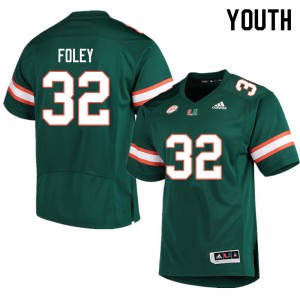 Youth Nelson Foley Green Miami Hurricanes College Football #32 Jersey 541831-635