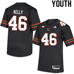 Youth Nick Kelly Black Miami College Football #46 Jersey 665786-818