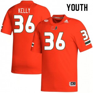 Youth Nick Kelly Orange Miami Hurricanes College Football #36 Jersey 470671-907