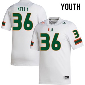 Youth Nick Kelly White Miami College Football #36 Jersey 197678-644