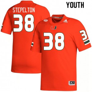 Youth Patrick Stepelton Orange Hurricanes College Football #38 Jersey 561870-930