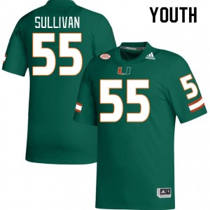 Youth Patrick Sullivan Green Hurricanes College Football #55 Jersey 310278-857