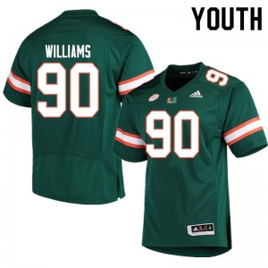 Youth Quentin Williams Green Miami College Football #90 Jersey 761586-810